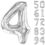 Balon Din Folie Metalizata, Figurina Cifra, Tema Aniversare 40 Cm, Ambalaj Individual, Pai Inclus, Umflare Cu Aer Sau Heliu, Cifra 4 - vivimall.ro