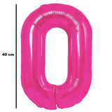 Balon Din Folie Metalizata, Figurina Cifra, Tema Aniversare 40 Cm, Ambalaj Individual, Pai Inclus, Umflare Cu Aer Sau Heliu, Cifra 0