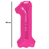 Balon Din Folie Metalizata, Figurina Cifra, Tema Aniversare 40 Cm, Ambalaj Individual, Pai Inclus, Umflare Cu Aer Sau Heliu, Cifra 1