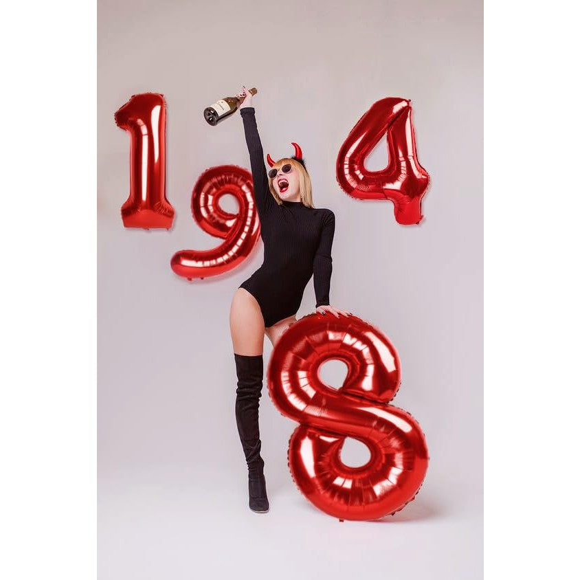 Balon Din Folie Metalizata, Figurina Cifra, Tema Aniversare 80 Cm, Ambalaj Individual, Pai Inclus, Umflare Cu Aer Sau Heliu, Cifra 1
