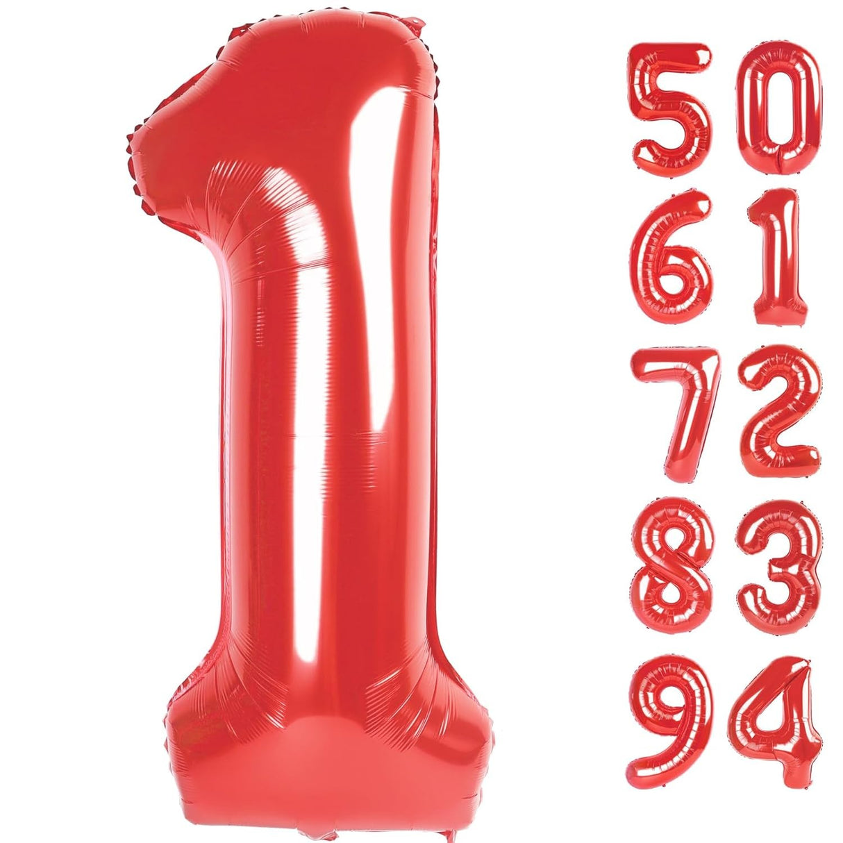 Balon Din Folie Metalizata, Figurina Cifra, Tema Aniversare 80 Cm, Ambalaj Individual, Pai Inclus, Umflare Cu Aer Sau Heliu, Cifra 1