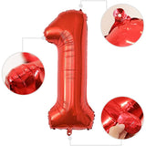 Balon Din Folie Metalizata, Figurina Cifra, Tema Aniversare 80 Cm, Ambalaj Individual, Pai Inclus, Umflare Cu Aer Sau Heliu, Cifra 1