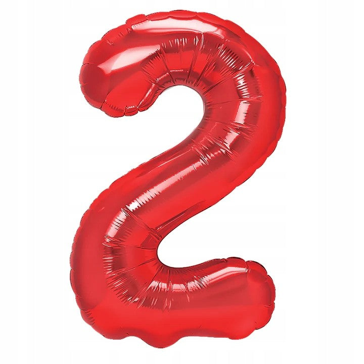 Balon Din Folie Metalizata, Figurina Cifra, Tema Aniversare 80 Cm, Ambalaj Individual, Pai Inclus, Umflare Cu Aer Sau Heliu, Cifra 2