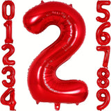 Balon Din Folie Metalizata, Figurina Cifra, Tema Aniversare 80 Cm, Ambalaj Individual, Pai Inclus, Umflare Cu Aer Sau Heliu, Cifra 2