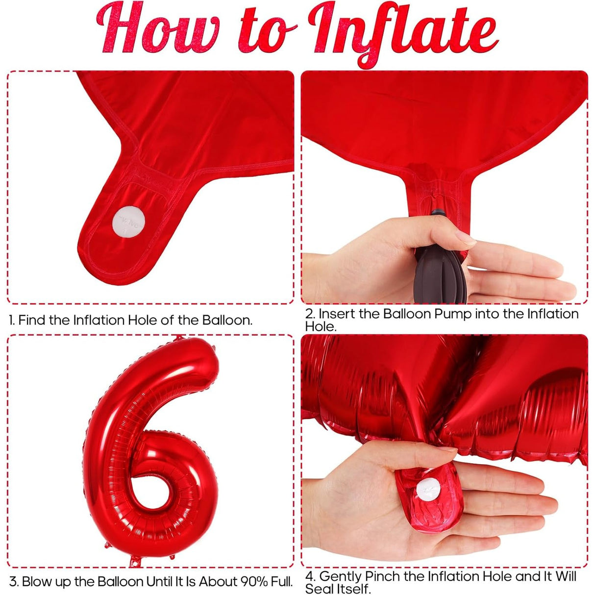Balon Din Folie Metalizata, Figurina Cifra, Tema Aniversare 80 Cm, Ambalaj Individual, Pai Inclus, Umflare Cu Aer Sau Heliu, Cifra 6 - vivimall.ro