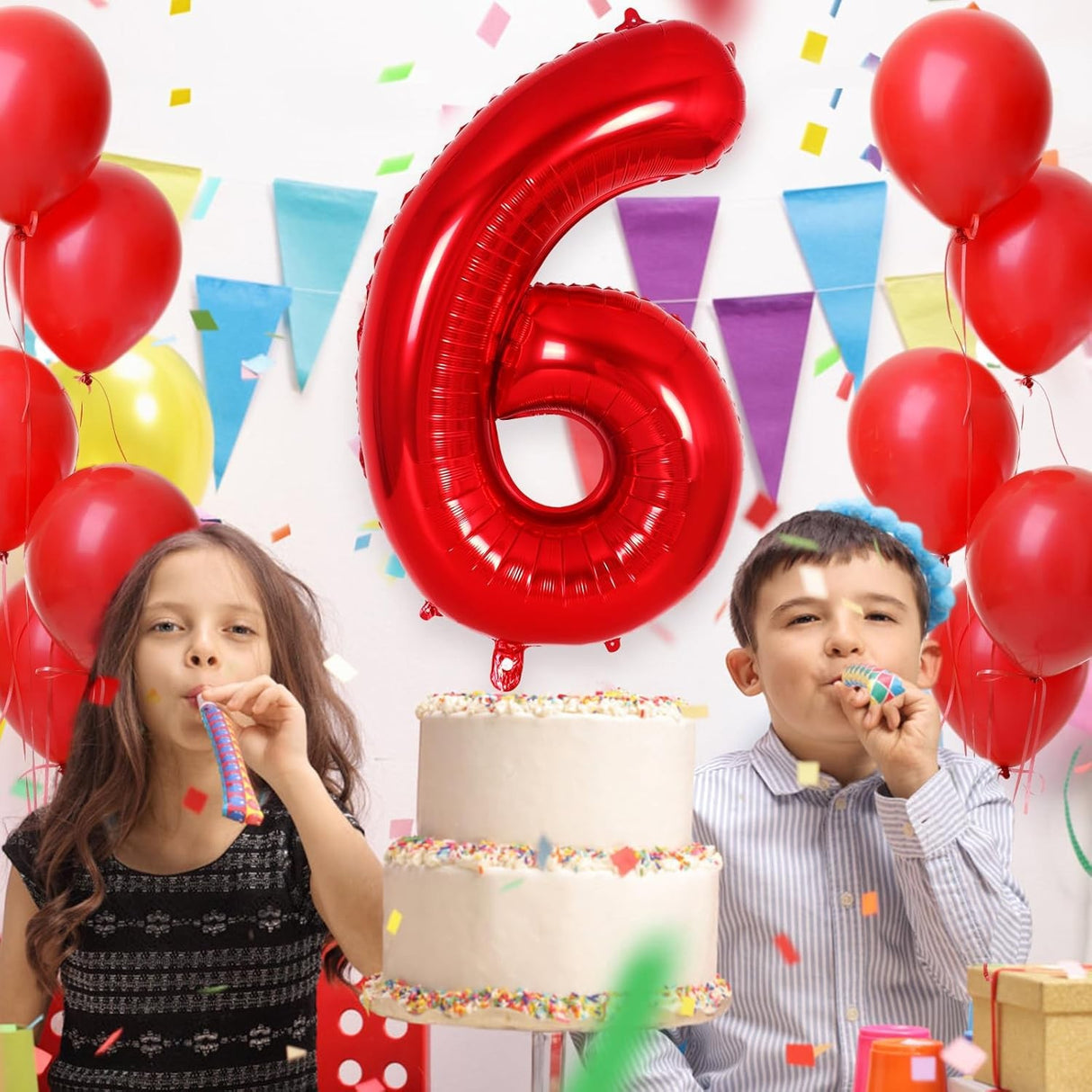 Balon Din Folie Metalizata, Figurina Cifra, Tema Aniversare 80 Cm, Ambalaj Individual, Pai Inclus, Umflare Cu Aer Sau Heliu, Cifra 6