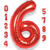 Balon Din Folie Metalizata, Figurina Cifra, Tema Aniversare 80 Cm, Ambalaj Individual, Pai Inclus, Umflare Cu Aer Sau Heliu, Cifra 6