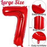 Balon Din Folie Metalizata, Figurina Cifra, Tema Aniversare 80 Cm, Ambalaj Individual, Pai Inclus, Umflare Cu Aer Sau Heliu, Cifra 7 - vivimall.ro