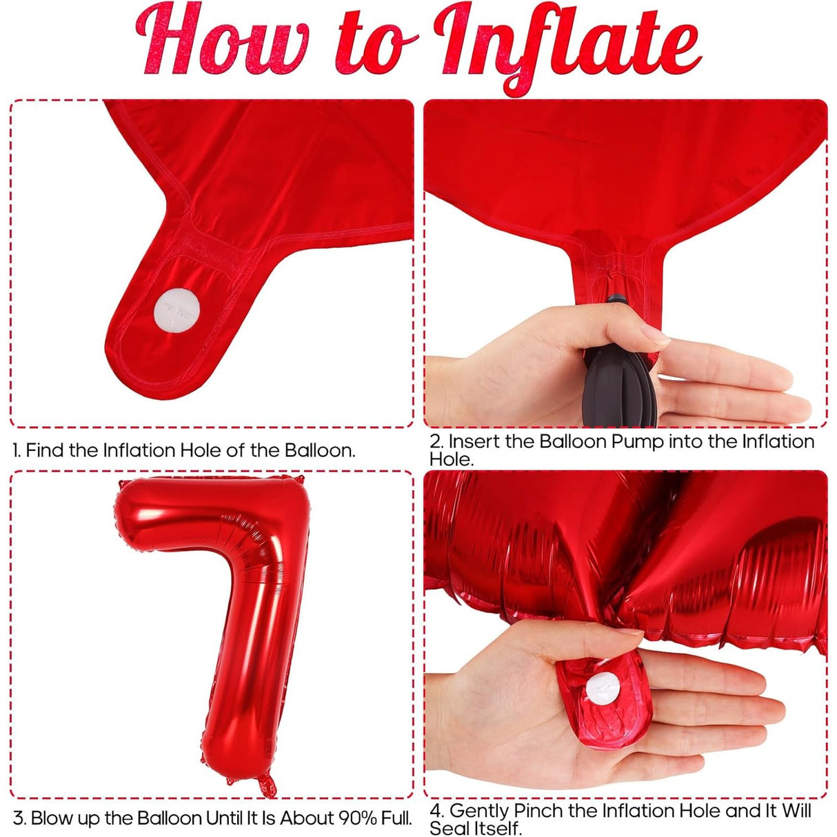 Balon Din Folie Metalizata, Figurina Cifra, Tema Aniversare 80 Cm, Ambalaj Individual, Pai Inclus, Umflare Cu Aer Sau Heliu, Cifra 7