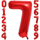 Balon Din Folie Metalizata, Figurina Cifra, Tema Aniversare 80 Cm, Ambalaj Individual, Pai Inclus, Umflare Cu Aer Sau Heliu, Cifra 7