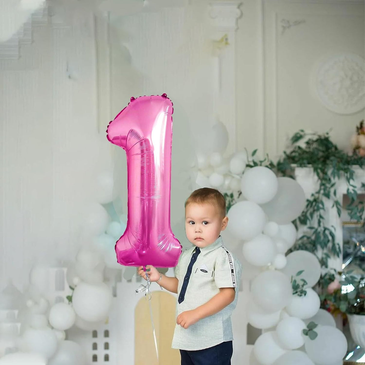 Balon Din Folie Metalizata, Figurina Cifra, Tema Aniversare 80 Cm, Ambalaj Individual, Pai Inclus, Umflare Cu Aer Sau Heliu, Cifra 1