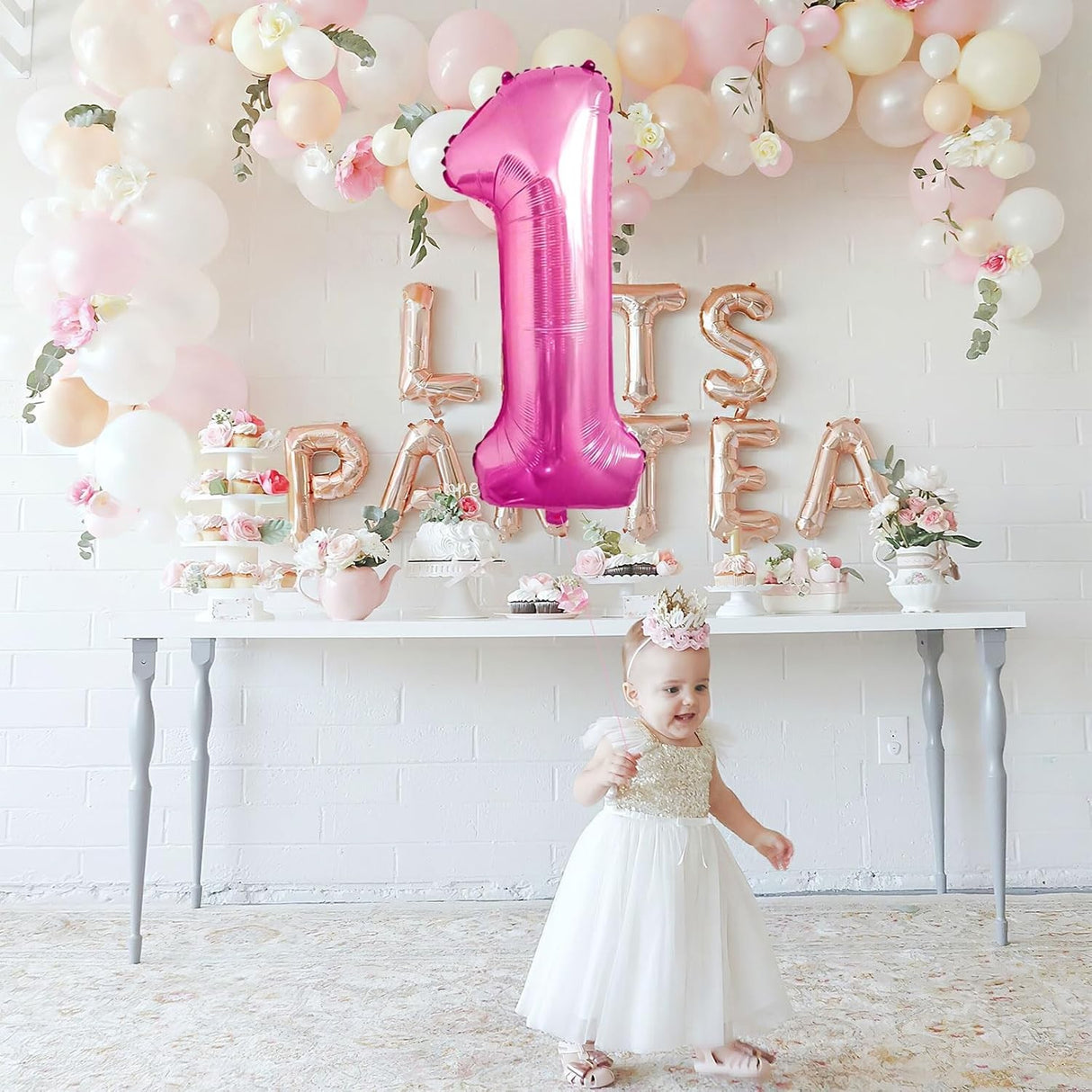 Balon Din Folie Metalizata, Figurina Cifra, Tema Aniversare 80 Cm, Ambalaj Individual, Pai Inclus, Umflare Cu Aer Sau Heliu, Cifra 1