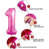 Balon Din Folie Metalizata, Figurina Cifra, Tema Aniversare 80 Cm, Ambalaj Individual, Pai Inclus, Umflare Cu Aer Sau Heliu, Cifra 1
