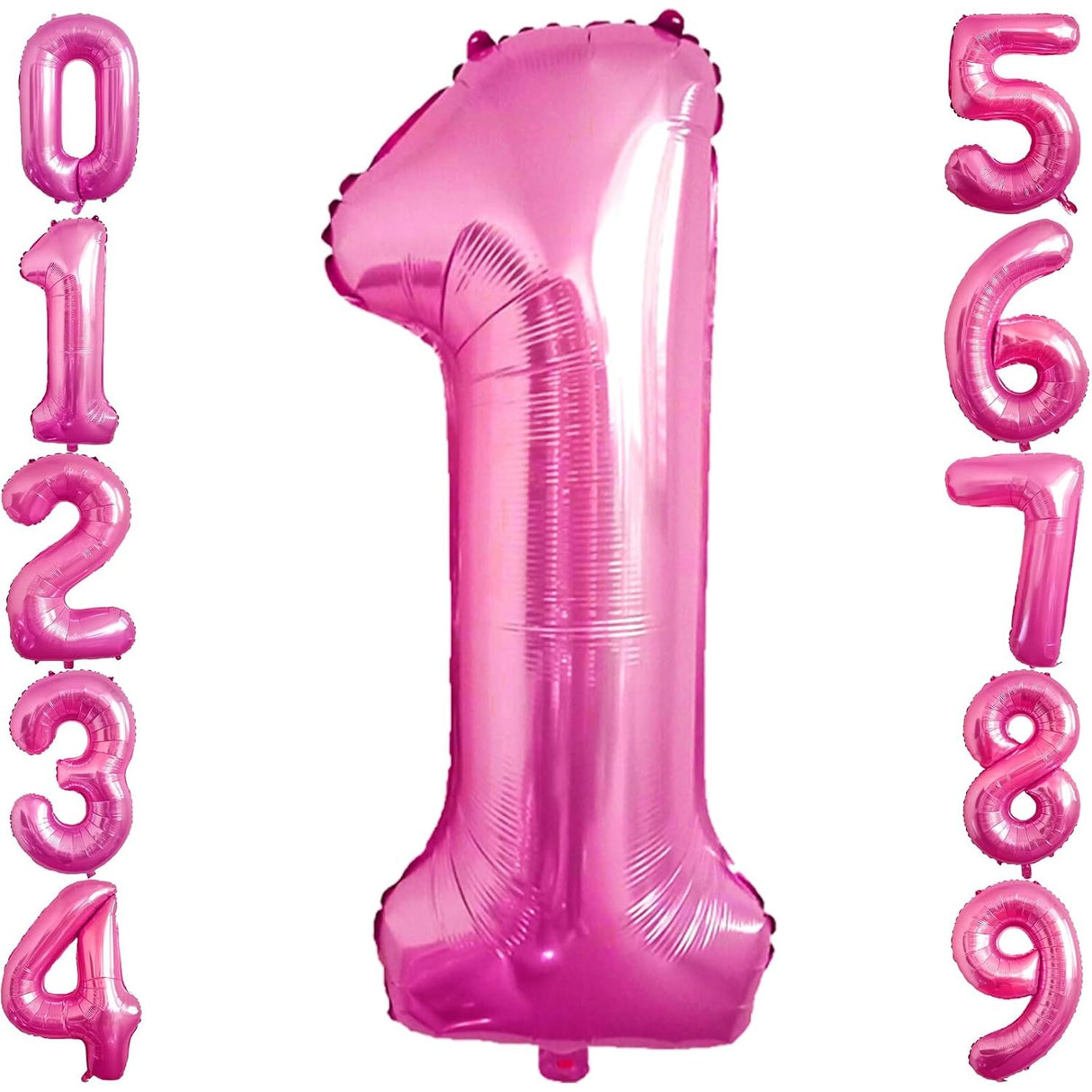 Balon Din Folie Metalizata, Figurina Cifra, Tema Aniversare 80 Cm, Ambalaj Individual, Pai Inclus, Umflare Cu Aer Sau Heliu, Cifra 1