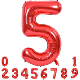 Balon Din Folie Metalizata, Figurina Cifra, Tema Aniversare 80 Cm, Ambalaj Individual, Pai Inclus, Umflare Cu Aer Sau Heliu, Cifra 5
