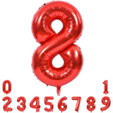 Balon Din Folie Metalizata, Figurina Cifra, Tema Aniversare 80 Cm, Ambalaj Individual, Pai Inclus, Umflare Cu Aer Sau Heliu, Cifra 8