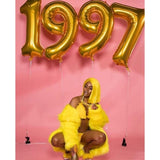 Balon Din Folie Metalizata, Figurina Cifra, Tema Aniversare 40 Cm, Ambalaj Individual, Pai Inclus, Umflare Cu Aer Sau Heliu, Cifra 1