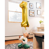 Balon Din Folie Metalizata, Figurina Cifra, Tema Aniversare 40 Cm, Ambalaj Individual, Pai Inclus, Umflare Cu Aer Sau Heliu, Cifra 1