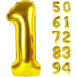Balon Din Folie Metalizata, Figurina Cifra, Tema Aniversare 40 Cm, Ambalaj Individual, Pai Inclus, Umflare Cu Aer Sau Heliu, Cifra 1