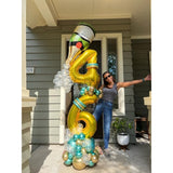Balon Din Folie Metalizata, Figurina Cifra, Tema Aniversare 40 Cm, Ambalaj Individual, Pai Inclus, Umflare Cu Aer Sau Heliu, Cifra 4