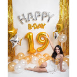 Balon Din Folie Metalizata, Figurina Cifra, Tema Aniversare 80 Cm, Ambalaj Individual, Pai Inclus, Umflare Cu Aer Sau Heliu, Cifra 9