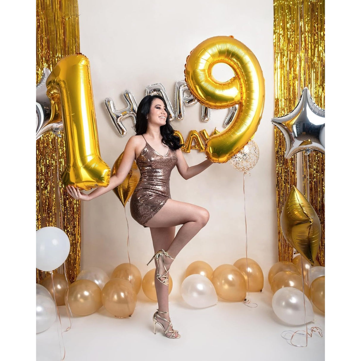 Balon Din Folie Metalizata, Figurina Cifra, Tema Aniversare 80 Cm, Ambalaj Individual, Pai Inclus, Umflare Cu Aer Sau Heliu, Cifra 9