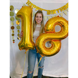Balon Din Folie Metalizata, Figurina Cifra, Tema Aniversare 80 Cm, Ambalaj Individual, Pai Inclus, Umflare Cu Aer Sau Heliu, Cifra 8