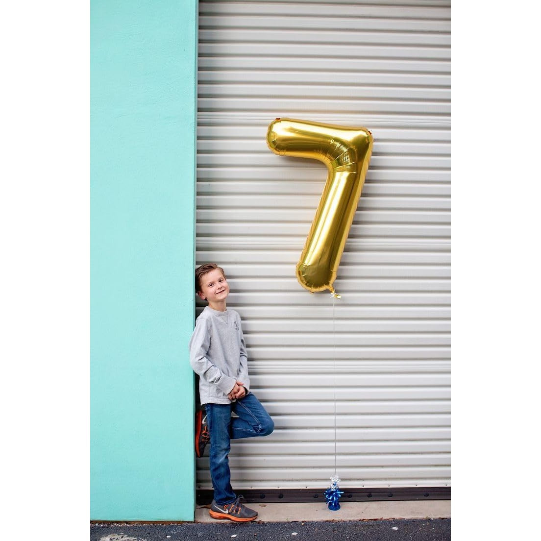 Balon Din Folie Metalizata, Figurina Cifra, Tema Aniversare 80 Cm, Ambalaj Individual, Pai Inclus, Umflare Cu Aer Sau Heliu, Cifra 7