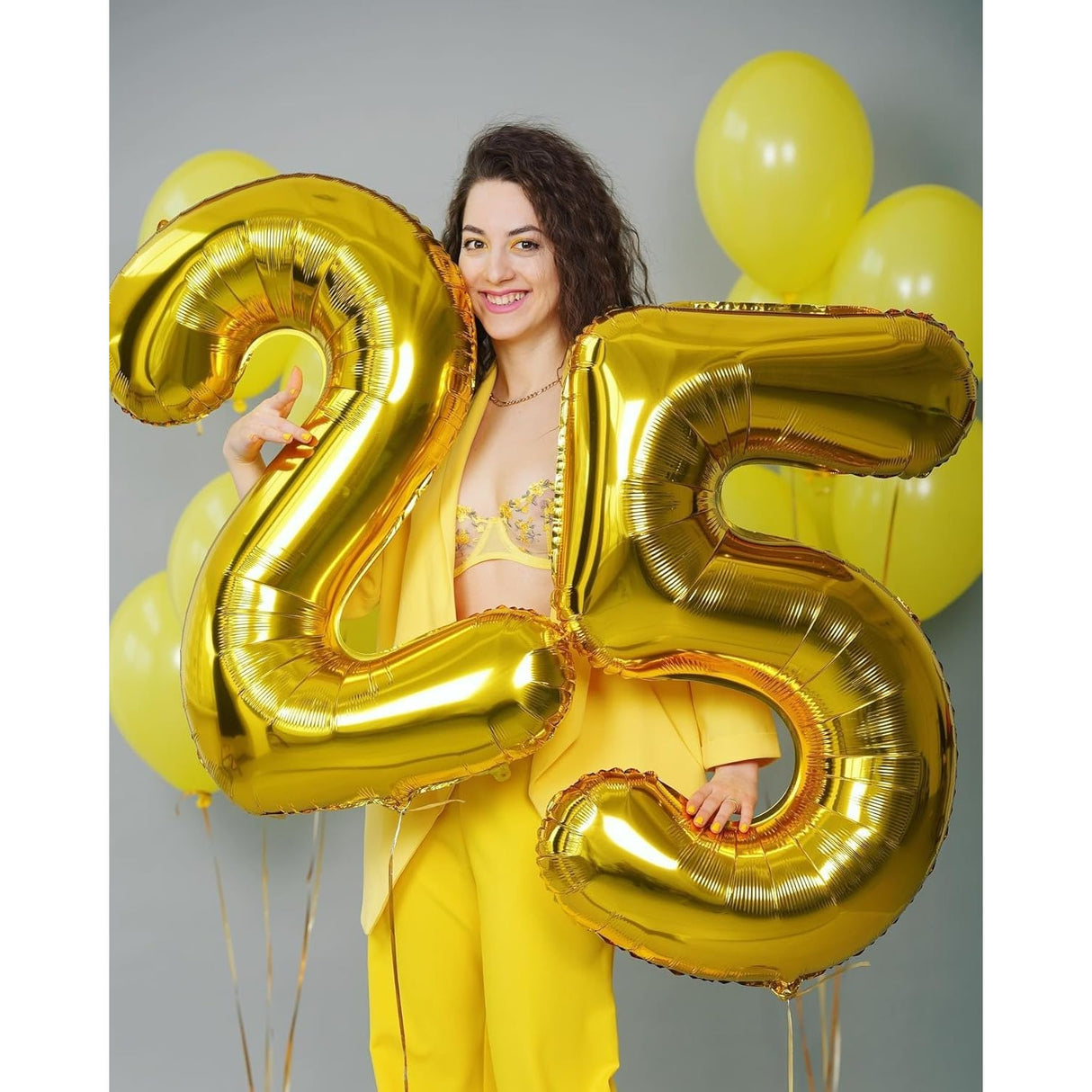 Balon Din Folie Metalizata, Figurina Cifra, Tema Aniversare 80 Cm, Ambalaj Individual, Pai Inclus, Umflare Cu Aer Sau Heliu, Cifra 5