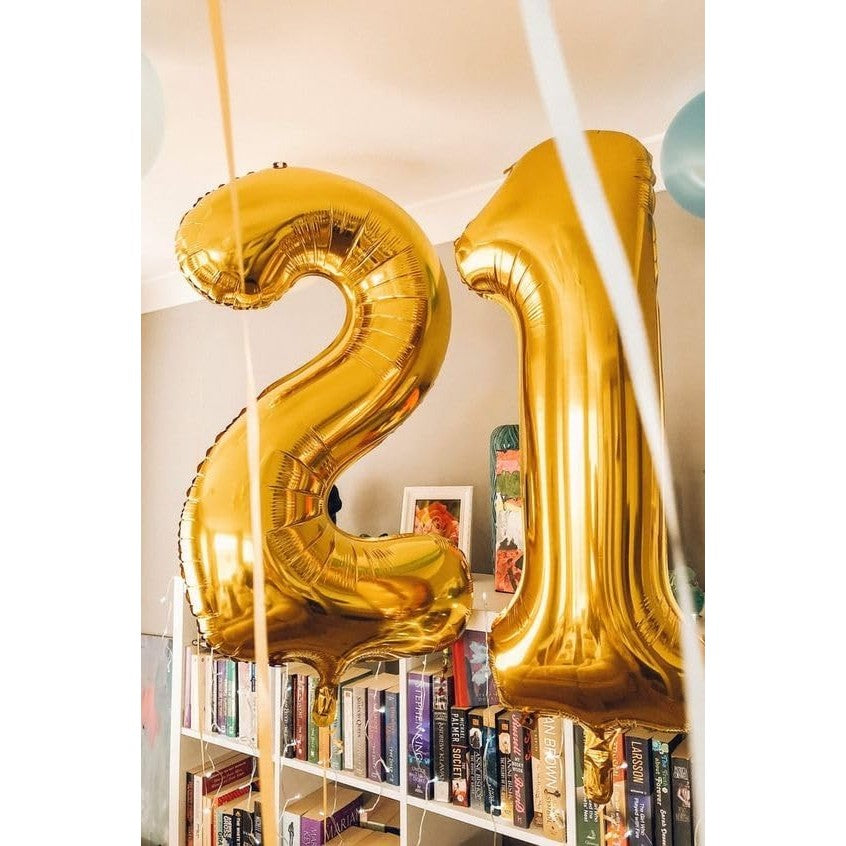 Balon Din Folie Metalizata, Figurina Cifra, Tema Aniversare 80 Cm, Ambalaj Individual, Pai Inclus, Umflare Cu Aer Sau Heliu, Cifra 1