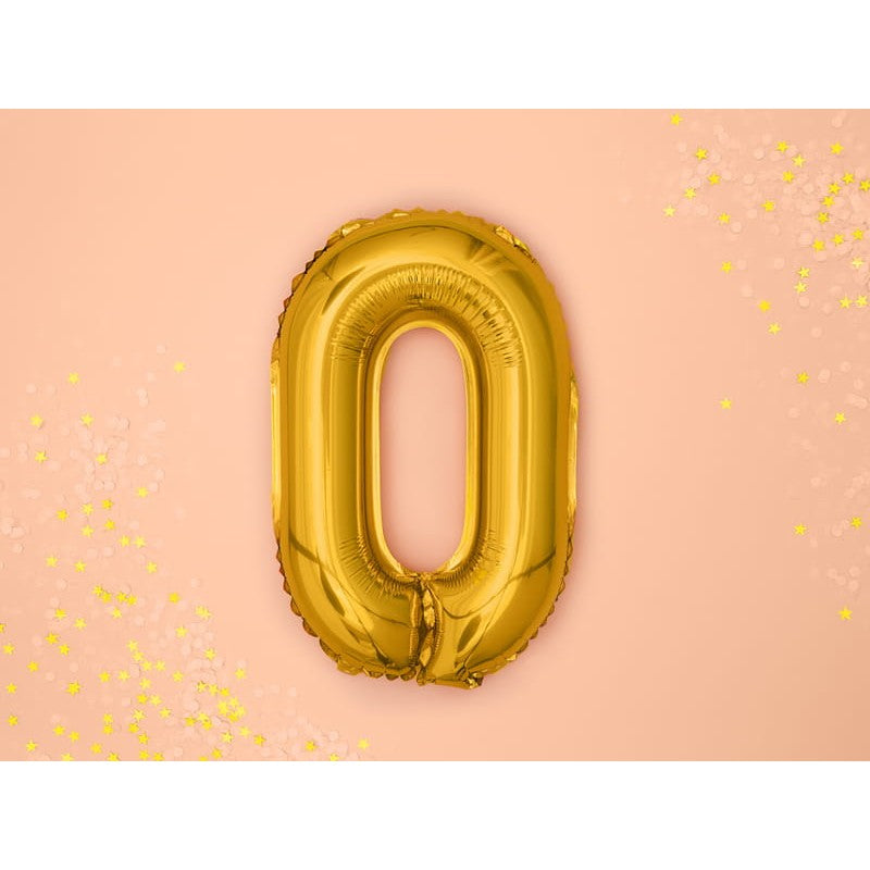 Balon Din Folie Metalizata, Figurina Cifra, Tema Aniversare 80 Cm, Ambalaj Individual, Pai Inclus, Umflare Cu Aer Sau Heliu, Cifra 0
