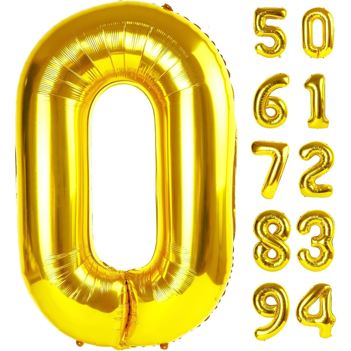 Balon Din Folie Metalizata, Figurina Cifra, Tema Aniversare 80 Cm, Ambalaj Individual, Pai Inclus, Umflare Cu Aer Sau Heliu, Cifra 0