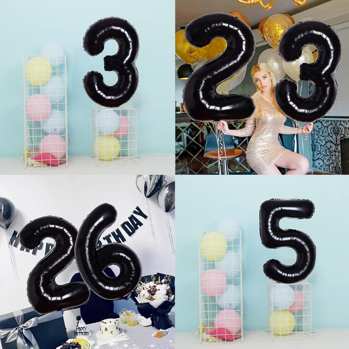 Balon Din Folie Metalizata, Figurina Cifra, Tema Aniversare 80 Cm, Ambalaj Individual, Pai Inclus, Umflare Cu Aer Sau Heliu, Cifra 3 - vivimall.ro