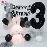 Balon Din Folie Metalizata, Figurina Cifra, Tema Aniversare 80 Cm, Ambalaj Individual, Pai Inclus, Umflare Cu Aer Sau Heliu, Cifra 3 - vivimall.ro