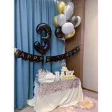 Balon Din Folie Metalizata, Figurina Cifra, Tema Aniversare 80 Cm, Ambalaj Individual, Pai Inclus, Umflare Cu Aer Sau Heliu, Cifra 3 - vivimall.ro