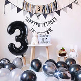 Balon Din Folie Metalizata, Figurina Cifra, Tema Aniversare 80 Cm, Ambalaj Individual, Pai Inclus, Umflare Cu Aer Sau Heliu, Cifra 3 - vivimall.ro