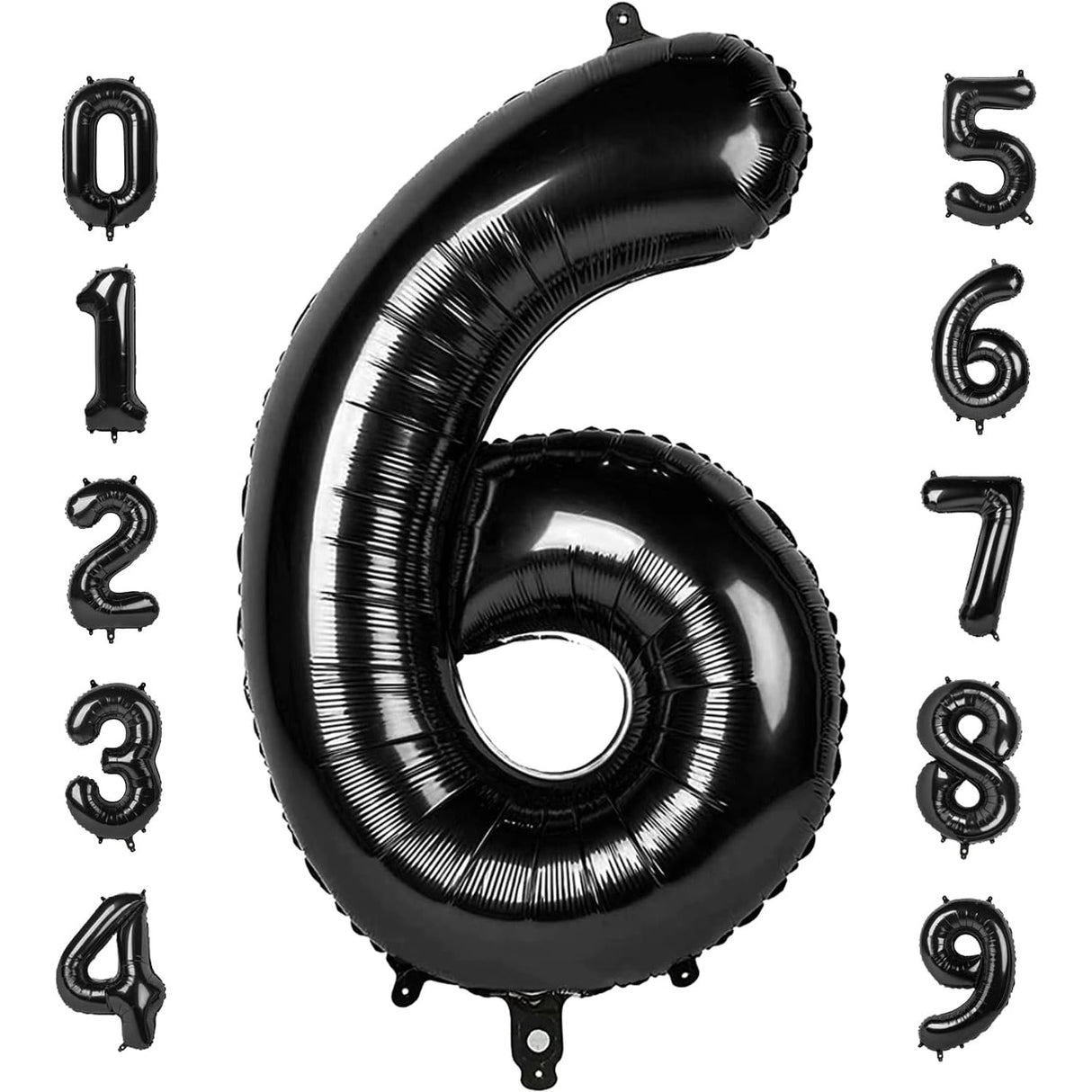 Balon Din Folie Metalizata, Figurina Cifra, Tema Aniversare 80 Cm, Ambalaj Individual, Pai Inclus, Umflare Cu Aer Sau Heliu, Cifra 6 - vivimall.ro