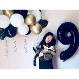 Balon Din Folie Metalizata, Figurina Cifra, Tema Aniversare 80 Cm, Ambalaj Individual, Pai Inclus, Umflare Cu Aer Sau Heliu, Cifra 9 - vivimall.ro