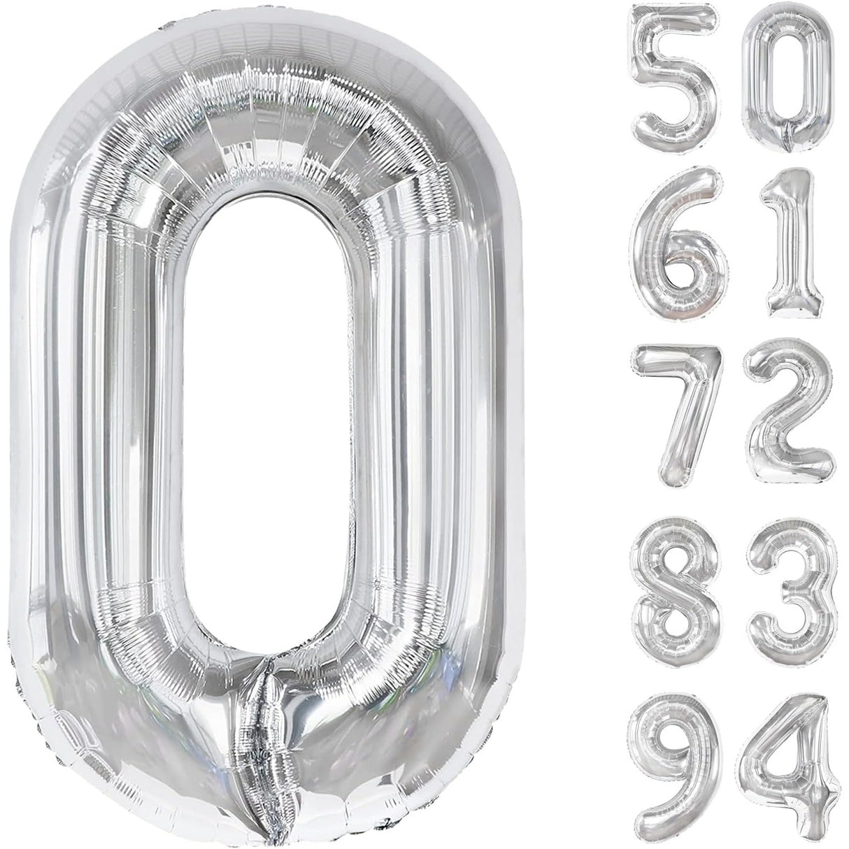 Balon Din Folie Metalizata, Figurina Cifra, Tema Aniversare 40 Cm, Ambalaj Individual, Pai Inclus, Umflare Cu Aer Sau Heliu, Cifra 0 - vivimall.ro