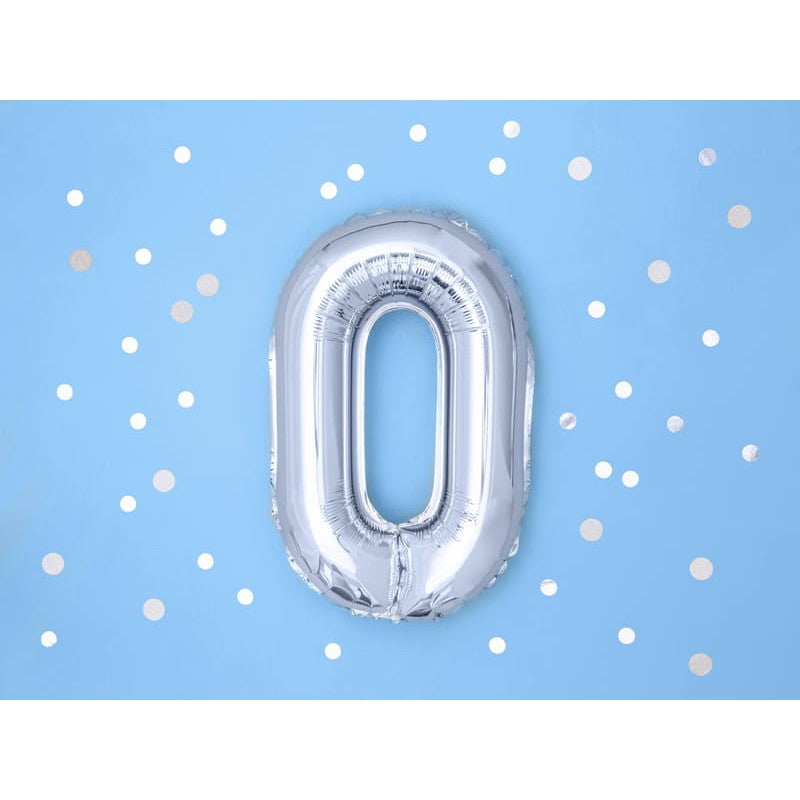 Balon Din Folie Metalizata, Figurina Cifra, Tema Aniversare 80 Cm, Ambalaj Individual, Pai Inclus, Umflare Cu Aer Sau Heliu, Cifra 0 - vivimall.ro