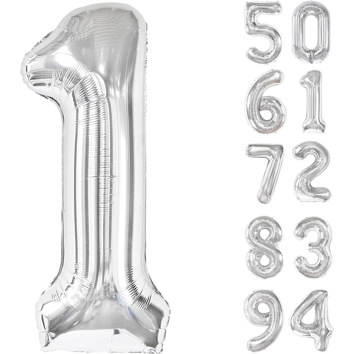 Balon Din Folie Metalizata, Figurina Cifra, Tema Aniversare 80 Cm, Ambalaj Individual, Pai Inclus, Umflare Cu Aer Sau Heliu, Cifra 1 - vivimall.ro