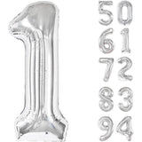 Balon Din Folie Metalizata, Figurina Cifra, Tema Aniversare 80 Cm, Ambalaj Individual, Pai Inclus, Umflare Cu Aer Sau Heliu, Cifra 1 - vivimall.ro