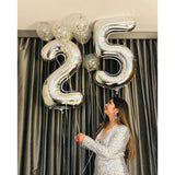 Balon Din Folie Metalizata, Figurina Cifra, Tema Aniversare 80 Cm, Ambalaj Individual, Pai Inclus, Umflare Cu Aer Sau Heliu, Cifra 2 - vivimall.ro