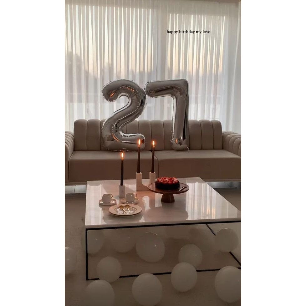 Balon Din Folie Metalizata, Figurina Cifra, Tema Aniversare 80 Cm, Ambalaj Individual, Pai Inclus, Umflare Cu Aer Sau Heliu, Cifra 2 - vivimall.ro