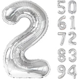 Balon Din Folie Metalizata, Figurina Cifra, Tema Aniversare 80 Cm, Ambalaj Individual, Pai Inclus, Umflare Cu Aer Sau Heliu, Cifra 2 - vivimall.ro