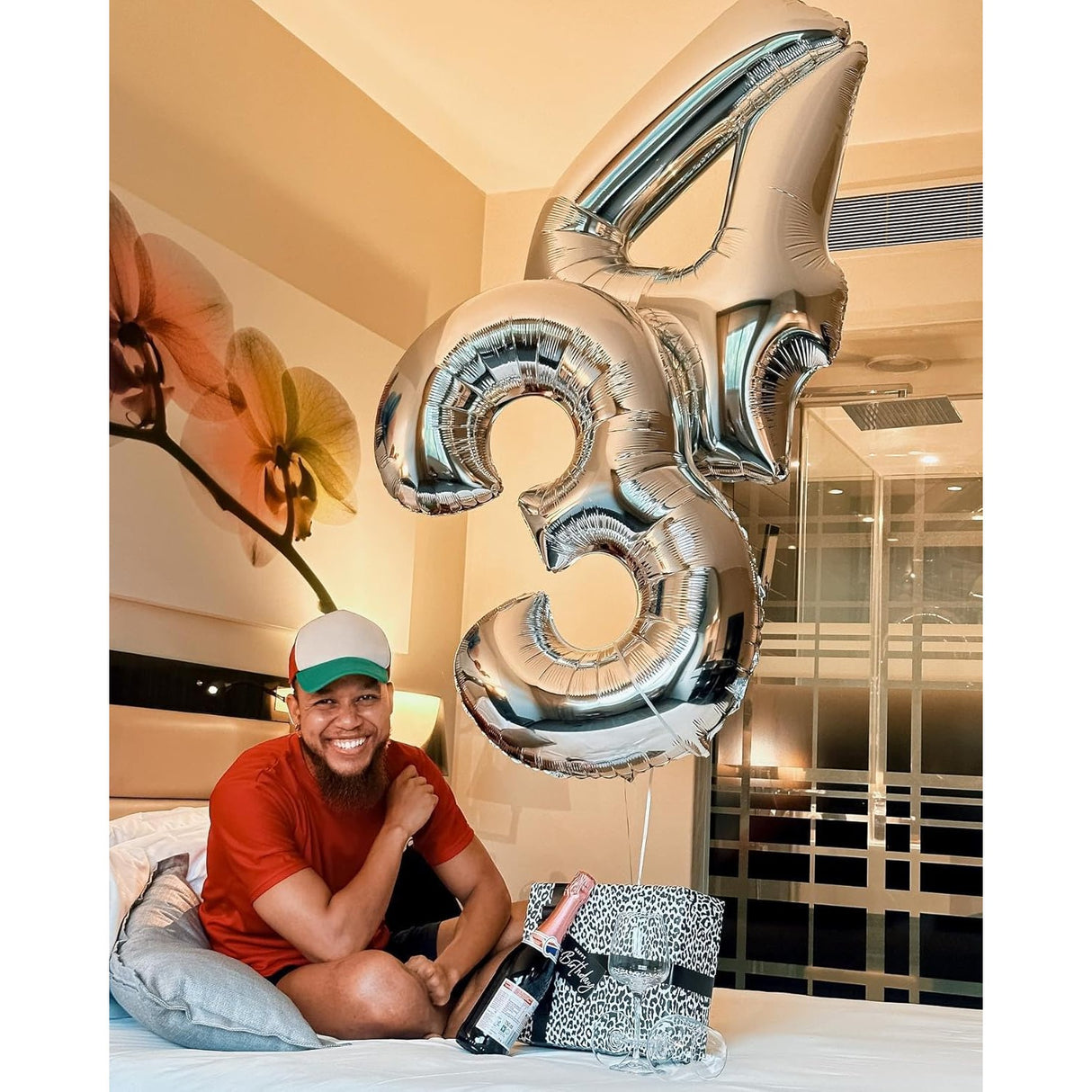 Balon Din Folie Metalizata, Figurina Cifra, Tema Aniversare 80 Cm, Ambalaj Individual, Pai Inclus, Umflare Cu Aer Sau Heliu, Cifra 3 - vivimall.ro