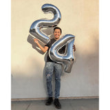 Balon Din Folie Metalizata, Figurina Cifra, Tema Aniversare 80 Cm, Ambalaj Individual, Pai Inclus, Umflare Cu Aer Sau Heliu, Cifra 4 - vivimall.ro