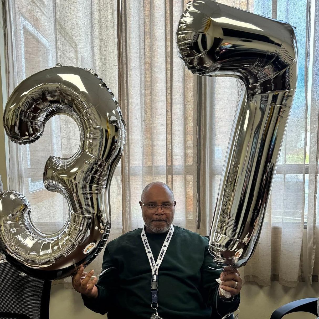 Balon Din Folie Metalizata, Figurina Cifra, Tema Aniversare 80 Cm, Ambalaj Individual, Pai Inclus, Umflare Cu Aer Sau Heliu, Cifra 7 - vivimall.ro