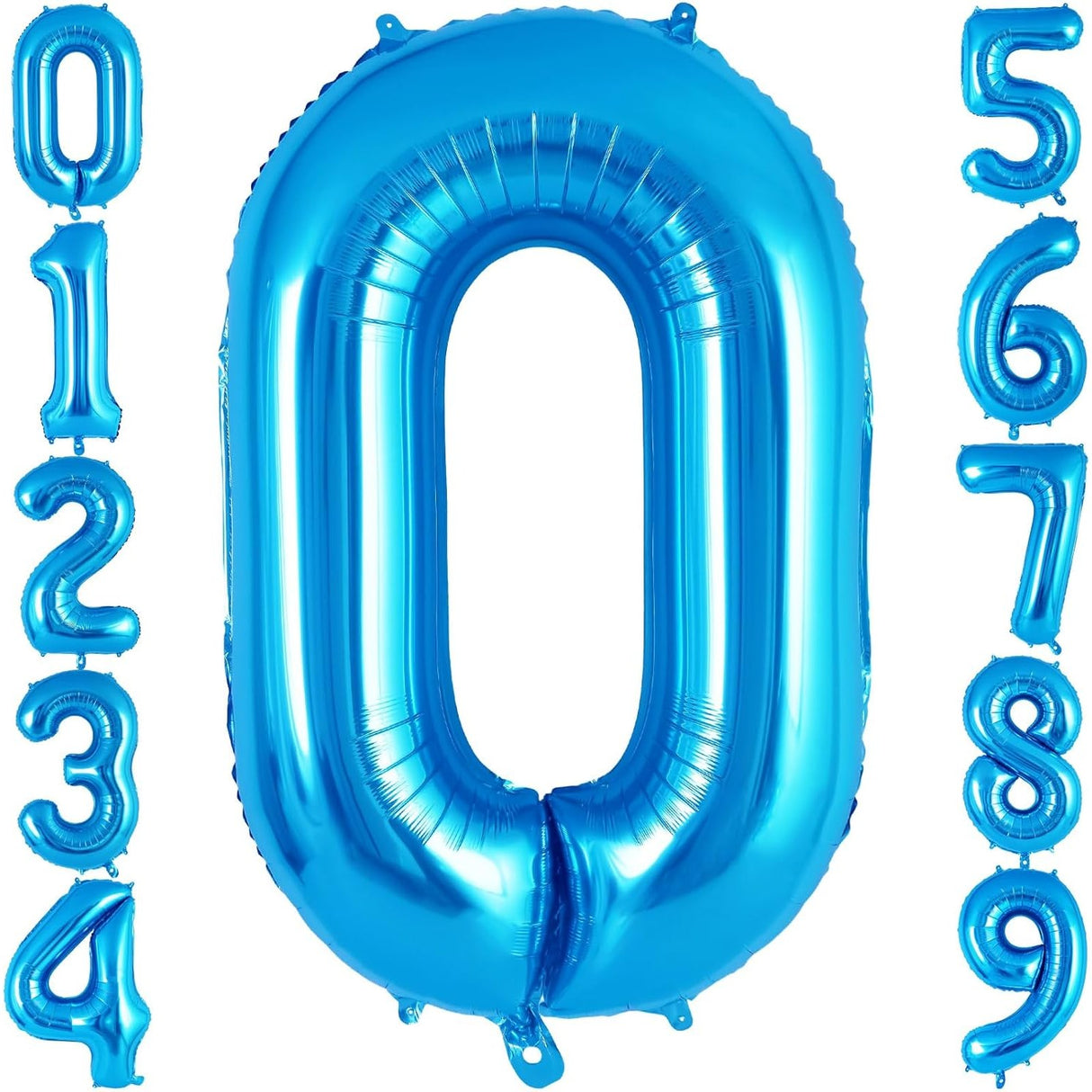 Balon Din Folie Metalizata, Figurina Cifra, Tema Aniversare 80 Cm, Ambalaj Individual, Pai Inclus, Umflare Cu Aer Sau Heliu, Cifra 0 - vivimall.ro