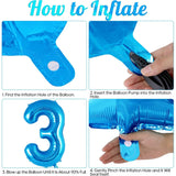 Balon Din Folie Metalizata, Figurina Cifra, Tema Aniversare 80 Cm, Ambalaj Individual, Pai Inclus, Umflare Cu Aer Sau Heliu, Cifra 3 - vivimall.ro